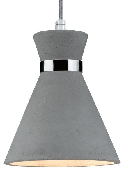 Paulmann висяща лампа Verve, бетон, Ø 20 cm, IP44, Затъмняване, Сив, Баня, Бетон, Модерен