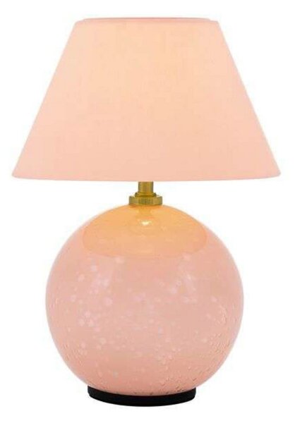 Globen Lighting акумулаторна настолна лампа IRIS, розово, височина 23 cm, Затъмняване, Розов / Розе, Дневна/трапезария, Стъкло, Винтидж