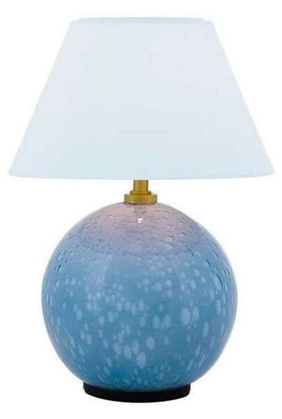 Globen Lighting акумулаторна настолна лампа IRIS, синя, височина 23 cm, Затъмняване, Син, Дневна/трапезария, Стъкло, Винтидж