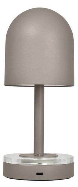 AYTM акумулаторна лампа Luceo, таупе, метал, 24 cm, димируема, IP44, Затъмняване, Сив, Дневна/трапезария, Метал, Модерен