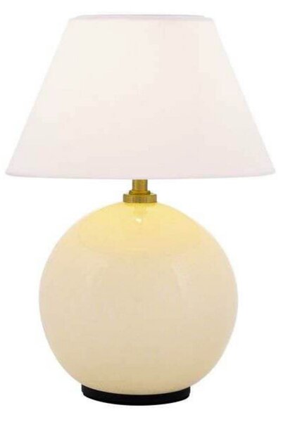 Globen Lighting акумулаторна настолна лампа IRIS, кремава, височина 23 cm, Затъмняване, Бежов, Дневна/трапезария, Стъкло, Винтидж