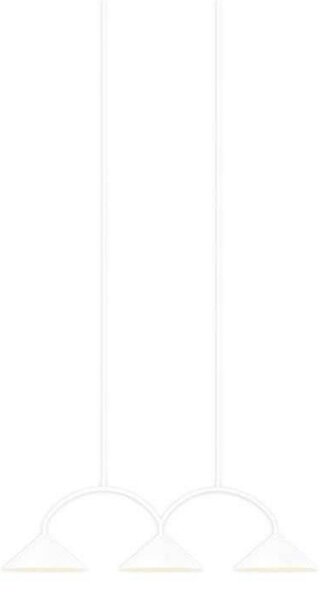 Globen Lighting Висяща лампа CURVE 3, бяла, 3-светлинна, 95 cm, Затъмняване, Бял, Дневна/трапезария, Метал, Винтидж
