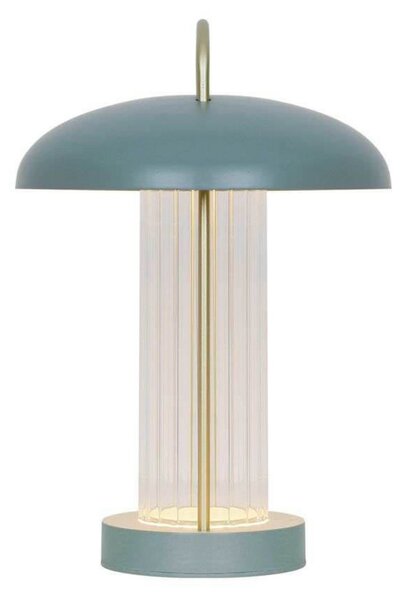 Nordlux LED акумулаторна настолна лампа Mirano, височина 29 cm, прашнозелено, метал, Затъмняване, Зелен, Дневна/трапезария, Метал, Скандинавски, Фенер