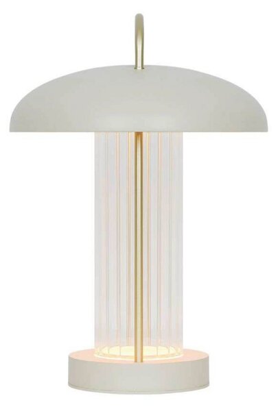 Nordlux LED акумулаторна настолна лампа Mirano, бежова, височина 29 cm, метал, Затъмняване, Бежов, Дневна/трапезария, Метал, Скандинавски, Фенер