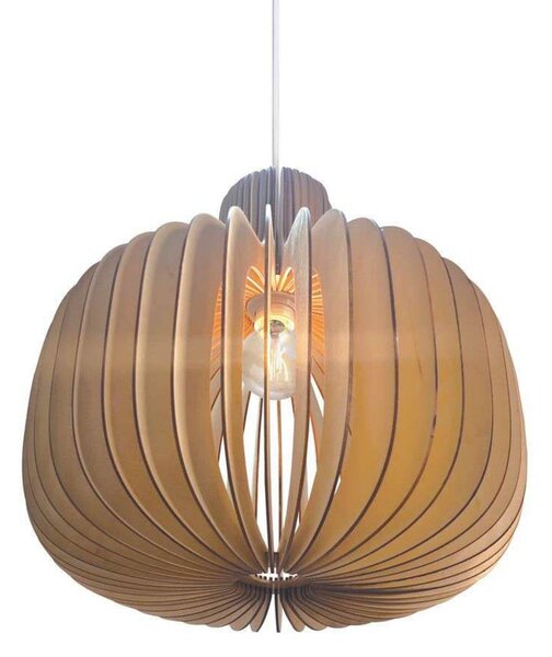 Nordlux Висяща лампа Hazo, Ø 43 cm, естествен цвят, дърво, Затъмняване, Дърво, Дневна/трапезария, Дървесина, Скандинавски