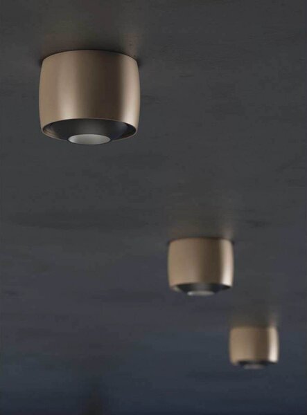 LOOM DESIGN LED плафон Air, сив, алуминий, Ø 10 cm, Затъмняване, Бежов, Дневна/трапезария, Алуминий, Модерен