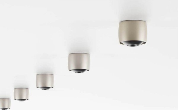 LOOM DESIGN LED плафон Air, сив, алуминий, Ø 10 cm, Затъмняване, Бежов, Дневна/трапезария, Алуминий, Модерен