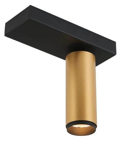 LOOM DESIGN LED таванска лампа X-Beam, 1-светлинна, черна/златна, Затъмняване, Злато / месинг, Дневна/трапезария, Алуминий, Модерен