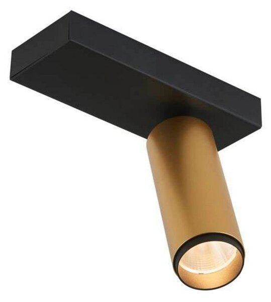 LOOM DESIGN LED таванска лампа X-Beam, 1-светлинна, черна/златна, Затъмняване, Злато / месинг, Дневна/трапезария, Алуминий, Модерен