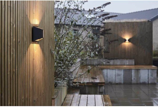 LOOM DESIGN LED външна стенна лампа X, черна, IP65, алуминий, Затъмняване, Черен, Алуминий, Модерен