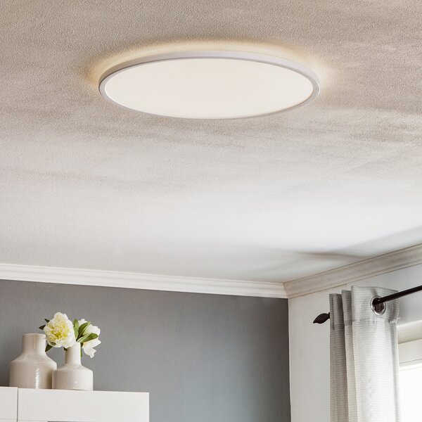 Nordlux LED таванна лампа „Oja“, Ø 42 см, с регулиране на яркостта, 2 700 K, Затъмняване, Бял, Дневна/трапезария, Пластмаса, Модерен