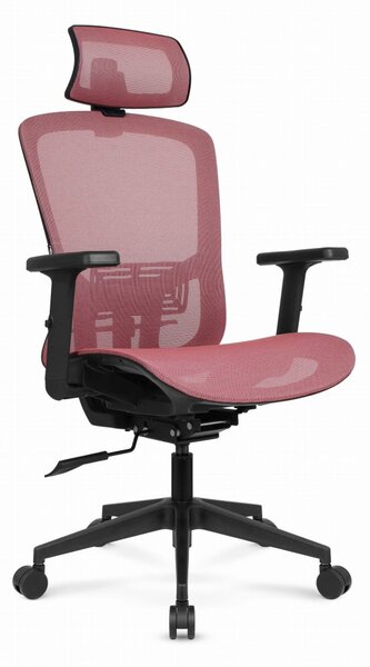 Ергономичен офис стол HC-1045 с мрежеста облегалка - розов