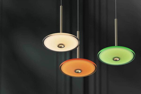 LOOM DESIGN LED висяща лампа Solene, зелена, стъкло, Ø 20 cm, Затъмняване, Зелен, Дневна/трапезария, Стъкло, Модерен