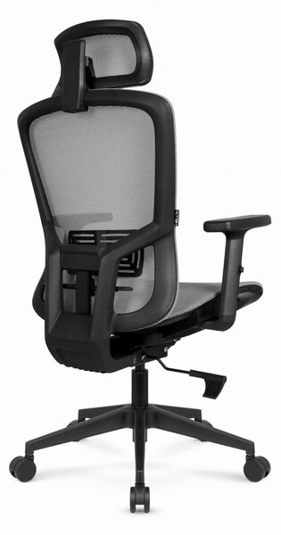 Ергономичен офис стол HC-1045 с мрежеста облегалка - сив
