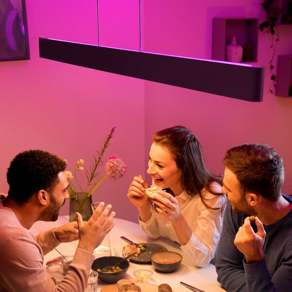 Philips Hue Висяща лампа Ensis, WACA, черна, Затъмняване, Черен, Дневна/трапезария, Метал, Модерен