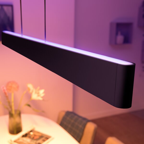 Philips Hue Висяща лампа Ensis, WACA, черна, Затъмняване, Черен, Дневна/трапезария, Метал, Модерен