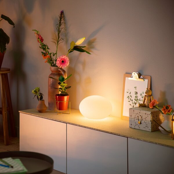 Philips Hue Flourish LED настолна лампа, RGBW, Затъмняване, Бял, Дневна/трапезария, Стъкло, Модерен