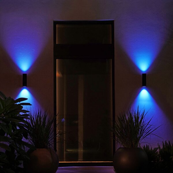 Philips Hue WACA Появява се LED външна стенна лампа черна, Затъмняване, Черен, Метал, Модерен