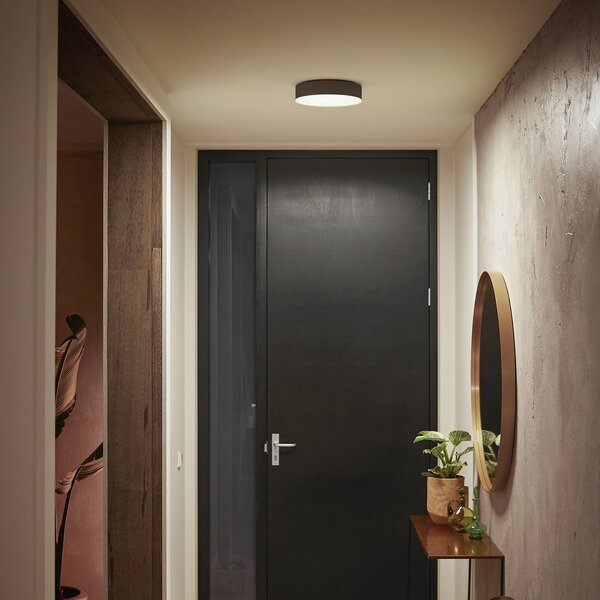 Philips Hue Enrave LED лампа за таван 26,1 см черна, Затъмняване, Черен, Дневна/трапезария, Метал, Модерен