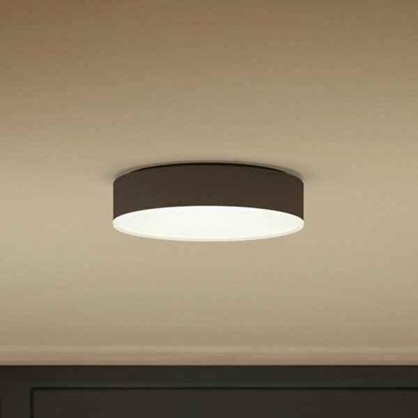 Philips Hue Enrave LED лампа за таван 26,1 см черна, Затъмняване, Черен, Дневна/трапезария, Метал, Модерен