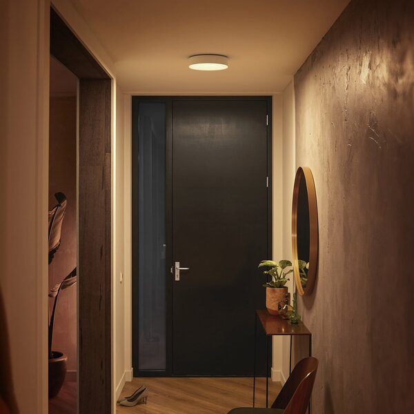 Philips Hue Светодиодна лампа за таван Enrave 26,1 см бяла, Затъмняване, Бял, Дневна/трапезария, Метал, Модерен