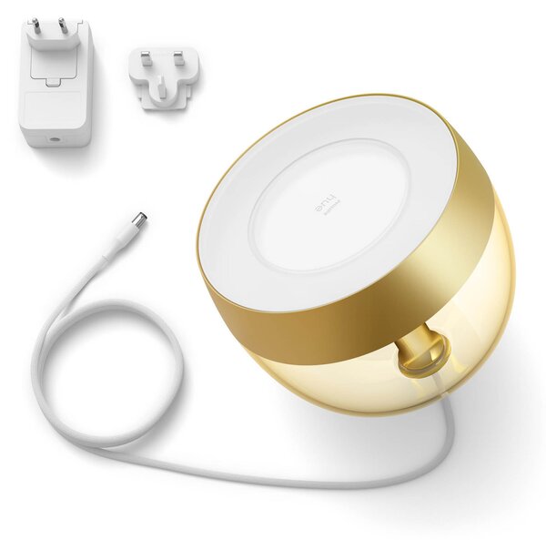 Philips Hue LED настолна лампа Iris WACA, златна, Затъмняване, Злато / месинг, Дневна/трапезария, Пластмаса, Модерен