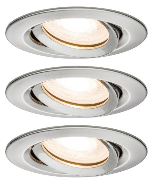 Paulmann Nova LED вграден прожектор, димируем, IP65, желязо, Затъмняване, Металик, Дневна/трапезария, Метал, Модерен, Осветителни тела за вграждане кръгли