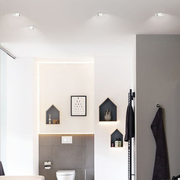 Paulmann Nova LED вграден прожектор, димируем, IP65, желязо, Затъмняване, Металик, Дневна/трапезария, Метал, Модерен, Осветителни тела за вграждане кръгли