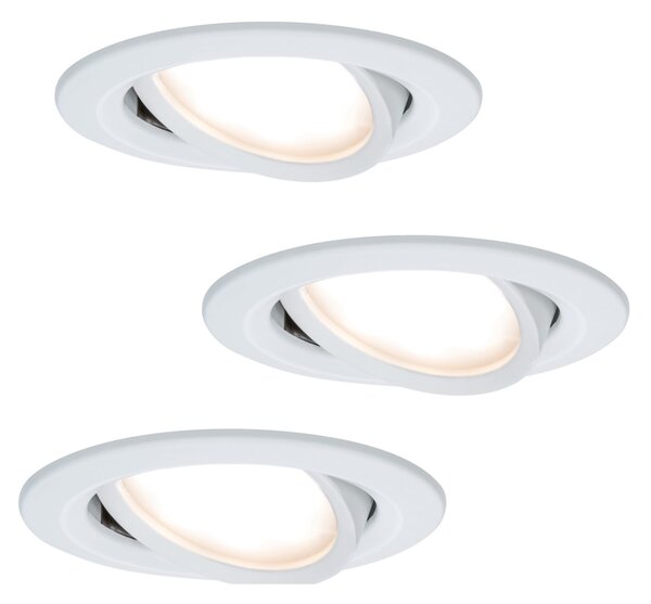 Paulmann Coin Slim LED лампа за вграждане IP23 бяла 3 броя, Затъмняване, Бял, Дневна/трапезария, Метал, Осветителни тела за вграждане кръгли