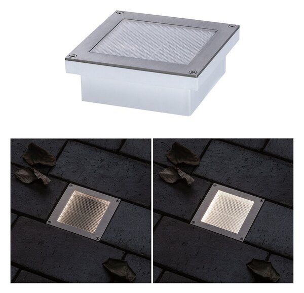 Paulmann Подова лампа за вграждане Brick LED, 10x10cm, Сив, Метал, Модерен, Ъглово вградено осветление