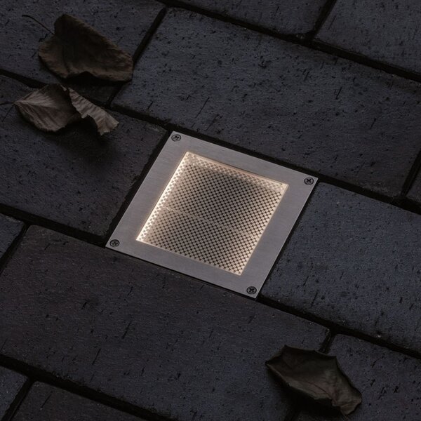 Paulmann Подова лампа за вграждане Brick LED, 10x10cm, Сив, Метал, Модерен, Ъглово вградено осветление
