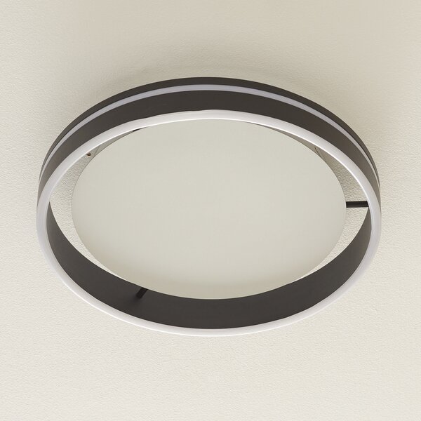 Q-Smart-Home Paul Neuhaus Q-VITO LED лампа за таван 40cm антрацит, Затъмняване, Черен, Дневна/трапезария, Метал, Модерен