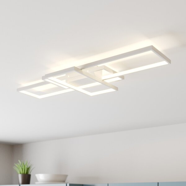 Lindby Poppy LED осветление за таван с функция димиране, Затъмняване, Бял, Дневна/трапезария, Метал, Модерен
