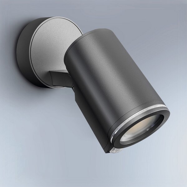 STEINEL Smart Sensor външен прожектор One SC, антрацит, IP44, Черен, Метал, Модерен, Стенни прожектори