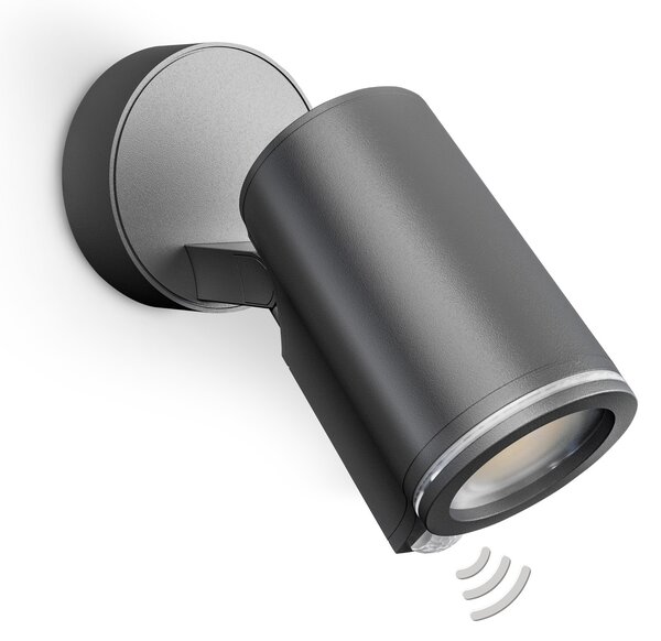 STEINEL Smart Sensor външен прожектор One SC, антрацит, IP44, Черен, Метал, Модерен, Стенни прожектори