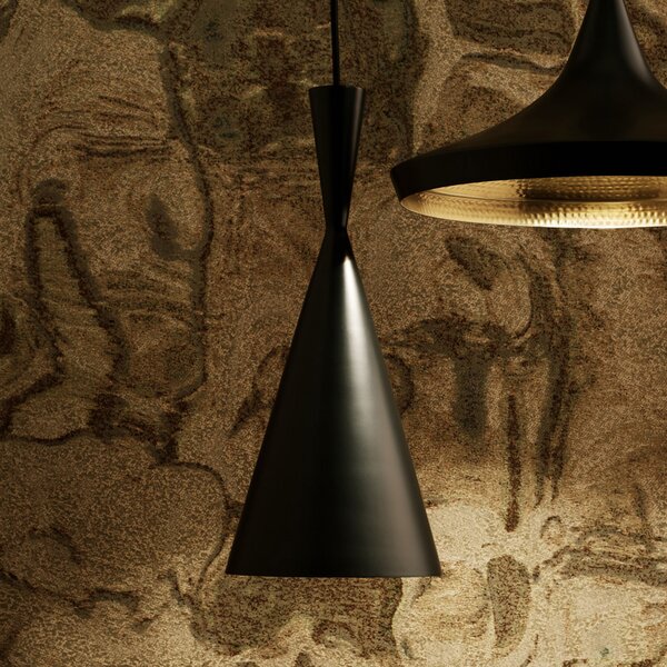 Tom Dixon Beat Tall LED висящо осветление, черно, Затъмняване, Черен, Дневна/трапезария, Метал, Дизайн