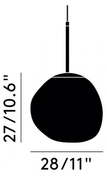 Tom Dixon LED висяща лампа Melt Mini, Ø 28 cm, мед, Затъмняване, Мед, Дневна/трапезария, Пластмаса, Дизайн