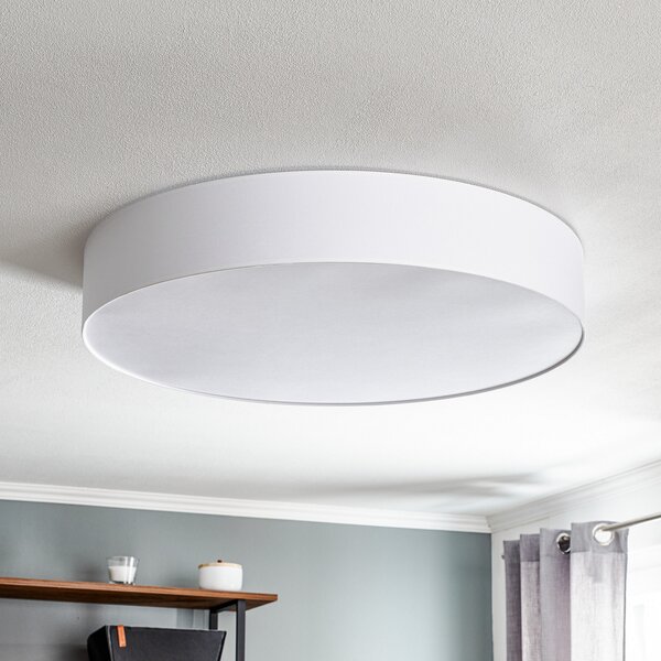 TK Lighting Таванна лампа Rondo, бяла Ø 80cm, Затъмняване, Бял, спалня, Плат / текстил, Модерен