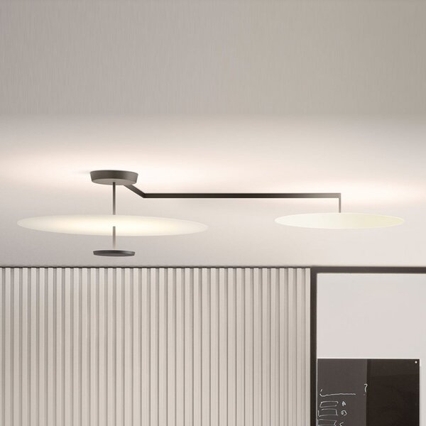 Vibia Flat LED таванска лампа 3-крилна Ø 55 cm бяла, Затъмняване, Бял, Дневна/трапезария, Метал, Скандинавски