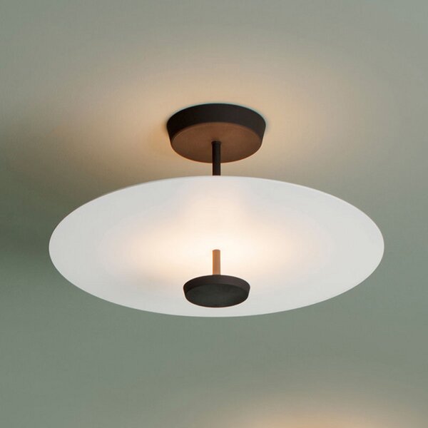 Vibia Flat LED таванска лампа 2-крилна Ø 55 cm бяла, Затъмняване, Бял, Дневна/трапезария, Метал, Скандинавски