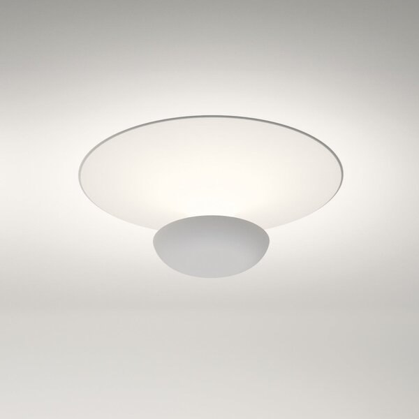 Vibia LED плафон Funnel, бял, алуминий, Ø 35 cm, 2700K, Затъмняване, Бял, Дневна/трапезария, Метал, Дизайн