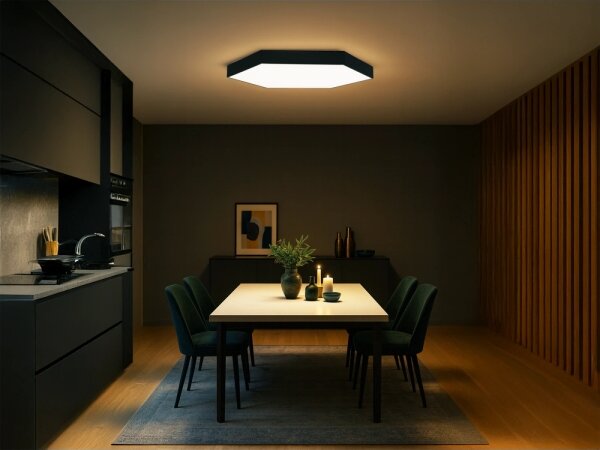 LED таванно осветително тяло LED/200W/230V 3000/4000/6500K диам. 100 cm черно