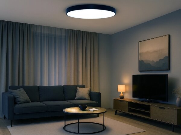 LED таванно осветително тяло LED/200W/230V 3000/4000/6500K, диаметър 100 см, черно