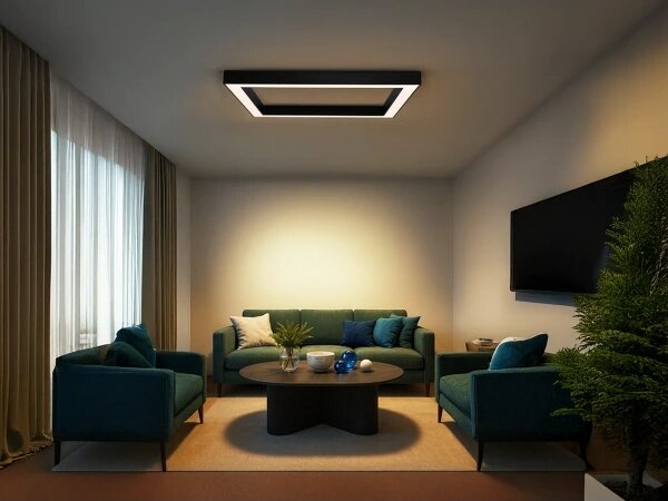 LED таванен плафон LED/150W/230V 3000/4000/6500K 120x120 см черен