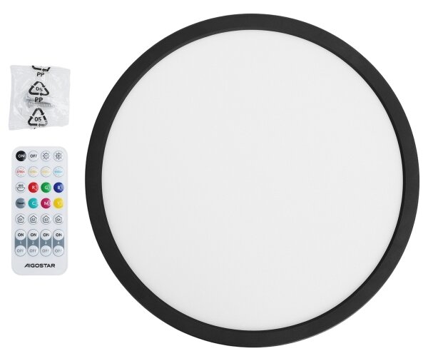 Brilagi - LED RGBW димируемо таванно осветително тяло VIBE LED/24W/230V 3000-6500K черно +ДУ