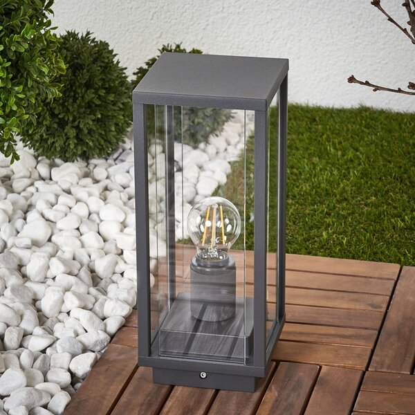 Lucande Луканка Annalea за пиедестал, 35 cm, антрацит, IP54, Затъмняване, Черен, Метал, Модерен