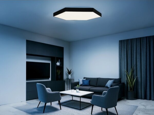 LED таванно осветително тяло LED/240W/230V 3000/4000/6500K диаметър 120 см черно