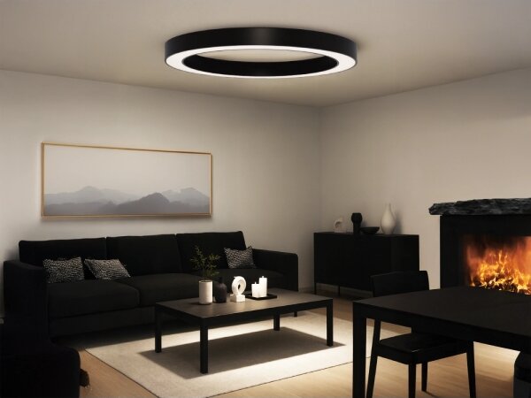 LED таванно осветително тяло LED/115W/230V 3000/4000/6500K Ø 120 см черно