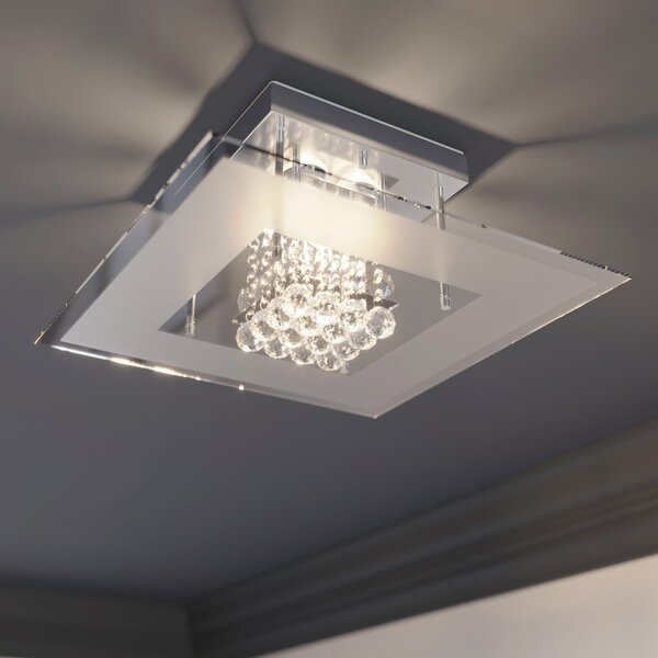 Lindby Lisandra IP44 LED осветление за таван, Металик, Баня, Метал, Модерен