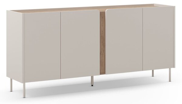 Кремаво-естествен скрин от декор от дъб 180x82x40 cm Lucile – Marckeric